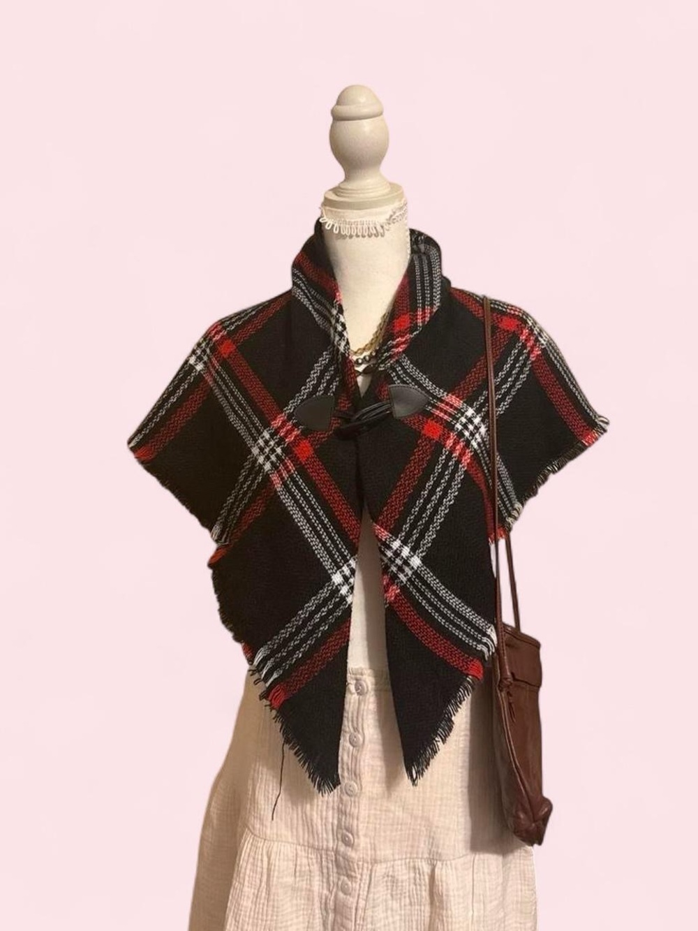 Vintage Plaid Shawl